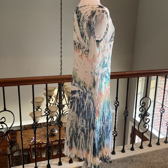 Reba White Sleeveless Bohemian Boho Midi Dress size L - Picture 4 of 10